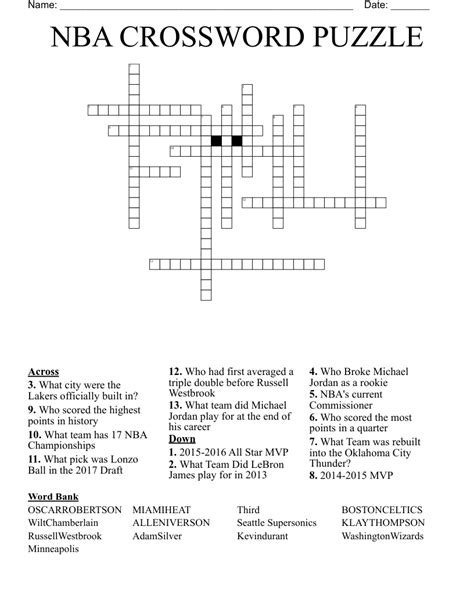 nba player crossword clue